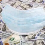 facemask on 100 dollar bills